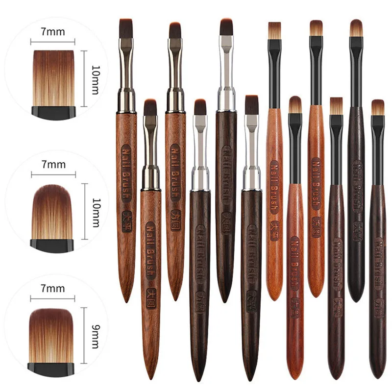 

2 шт. кисти для рисования на ногтях с ручкой из сандалового дерева для маникюра, создания линий, градиентов, УФ-геля, наращивания и рисования