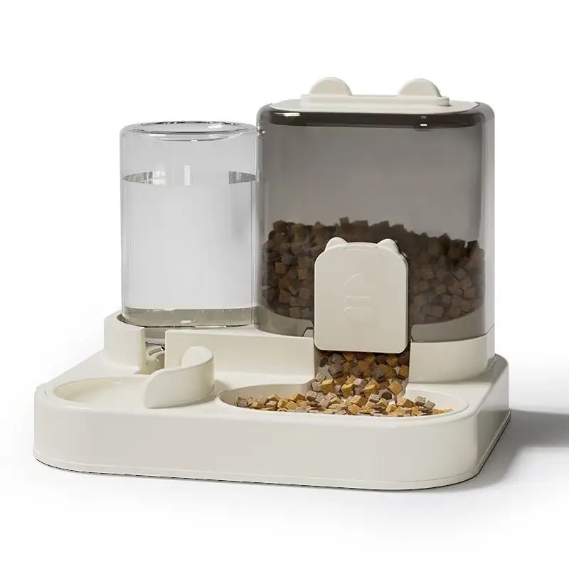 Comedero para gatos y dispensador de agua, comedero de comida para gatitos 2 en 1, dispensador de comida para gatos de gran capacidad, comida multifuncional para mascotas