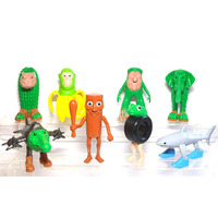 New tungtungtungsahurcreative parody figurine models, 8 shark wooden stick figurines, desktop ornaments, toys