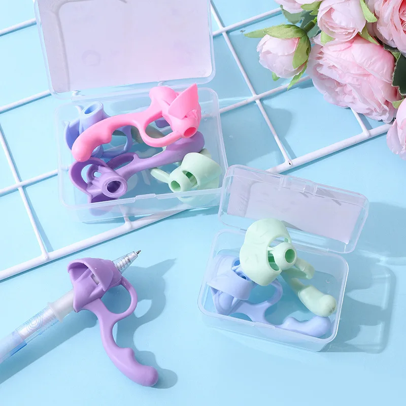 5 Fingers Silicone Pencil Pen Holder Children Writing Learning Tool Stationery Aid Grip Posture Correction Device