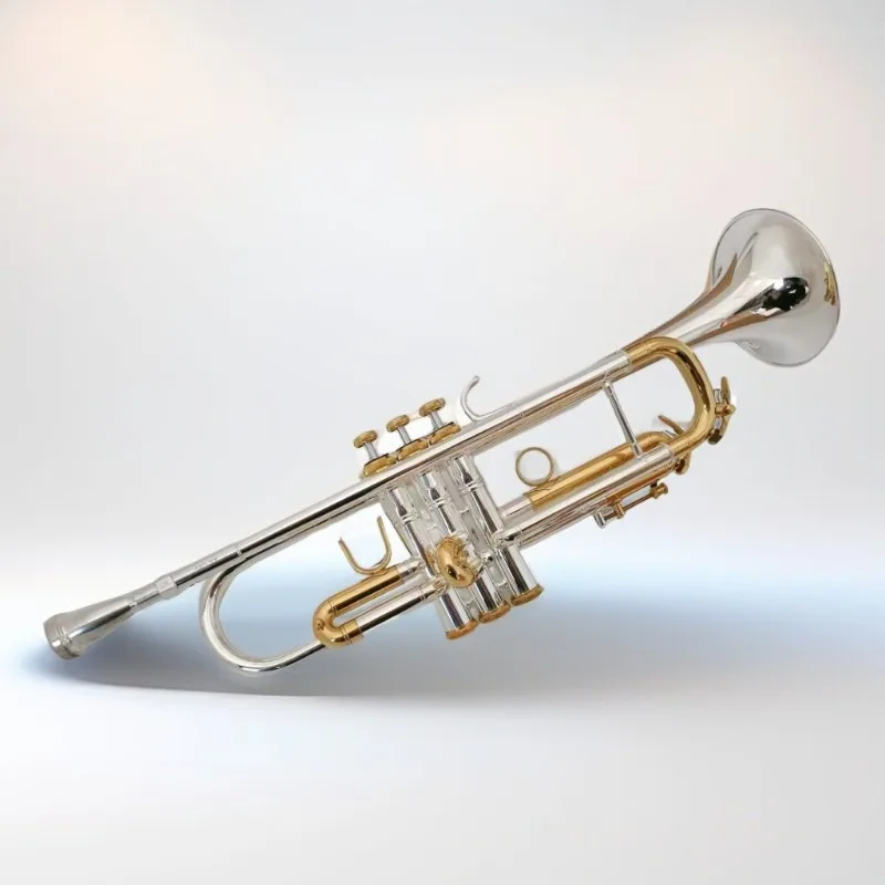 

Bb Key Brass Trumpet Gold Lacquer Finish 3 Piston Valves Superior Quality