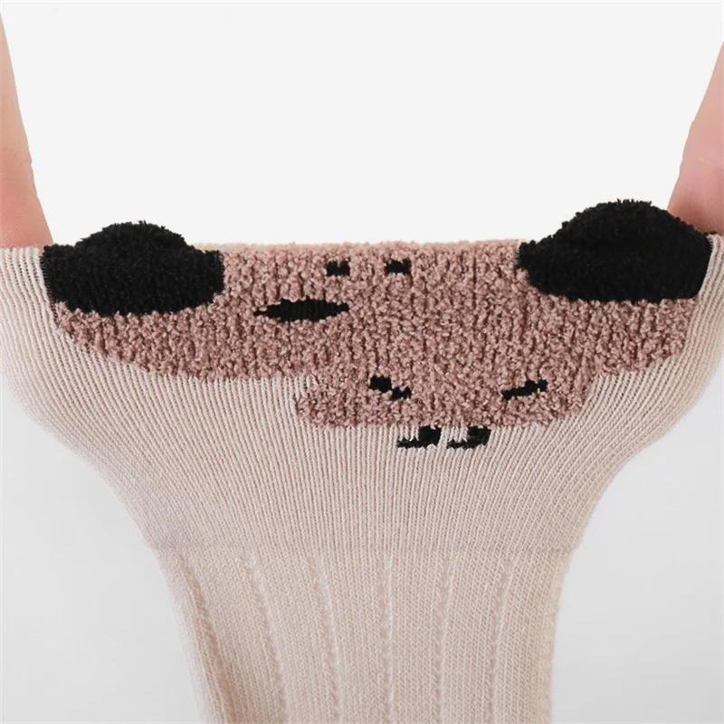 جوارب قطنية للأطفال حديثي الولادة، جوارب مريحة تسمح بمرور الهواء، كارتونية لطيفة للفتيات والأولاد من عمر 0 إلى 5 سنوات