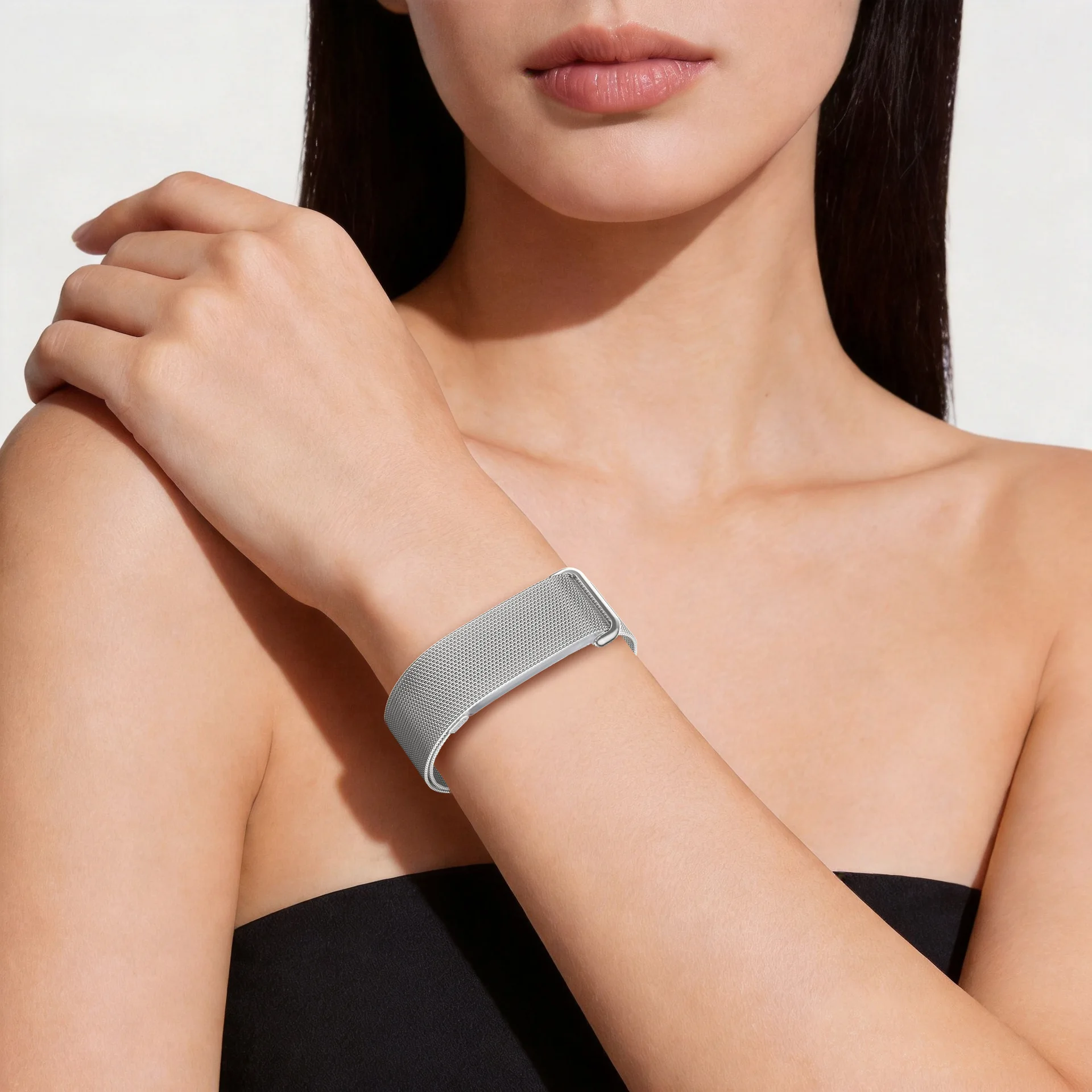 Magnetisches Milanaise-Armband für Google Fitbit Air, Edelstahl, verstellbares Ersatz-Uhrenarmband, mehrere Farben – Detail 8