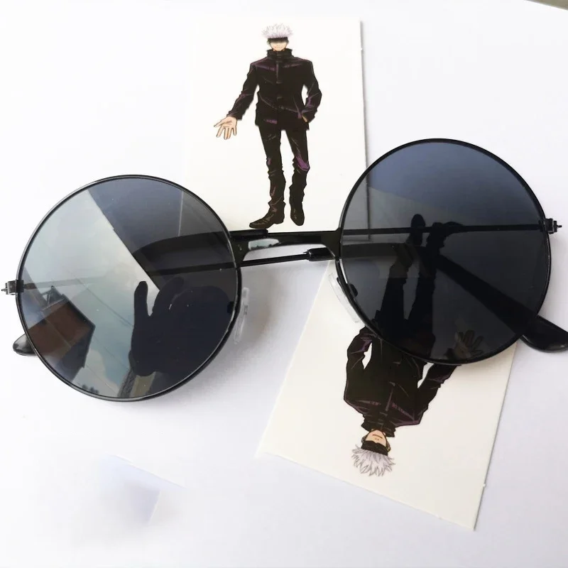 Gojo Satoru Glasses Anime Jujutsu Kaisen Gojo Satoru Cosplay Black Glasses Eyewear Sunglasses High Quality Party Men Women Prop