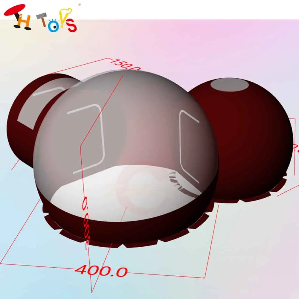 

Fast Shipping Customized Inflatable Camping Tent with 2 Rooms Half Transparent Inflatable Tunnel Tent with Blower