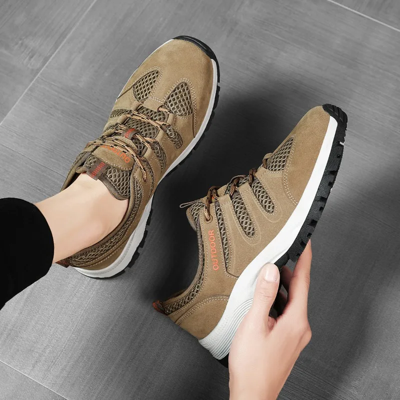 

Мужская уличная обувь размера плюс 39–48. Легкая и нескользящая походная обувь. Удобная спортивная обувь. Дышащая спортивная обувь.