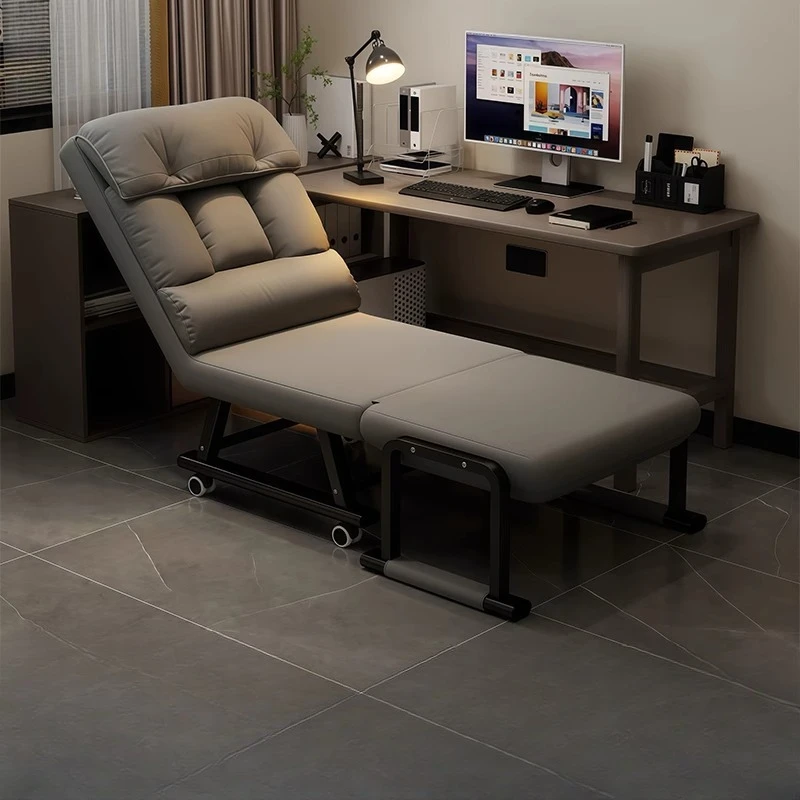 Foldable Recliner Chair Multifunctional Lounger for Office Ergonomic Computer Desk Sofa Chair with Adjustable Backrest Nap Bed