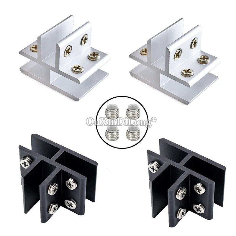 

20PCS Aluminium Alloy 3-Ways Glass Clamps T Shape Shelves Support Bracket Clips 5~20mm Board/Screen/Partition Assemble Connector