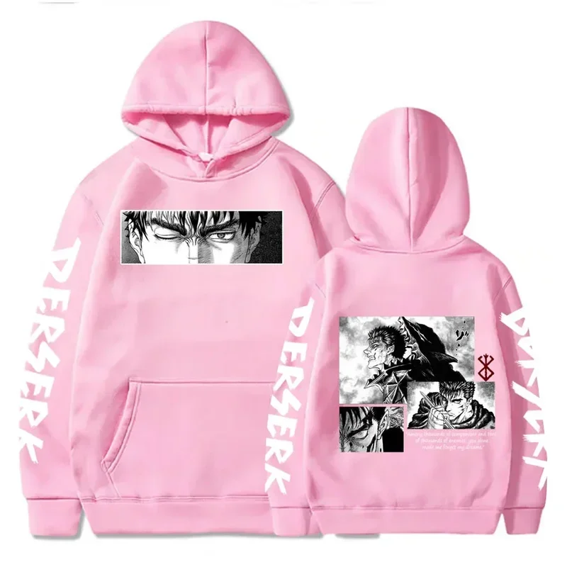 Japanese Anime Berserk Guts Print Men's Hoodies Sweatshirt Pullover Harajuku Anime cartoon Eyes Funny Sweatshirt