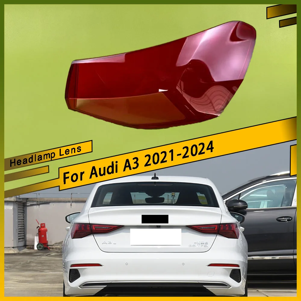 

For Audi A3 2021-2024 Car Accessories Rear Taillight Shell Tail Lamp Cover Brake Lights Mask Replace Original Lampshade