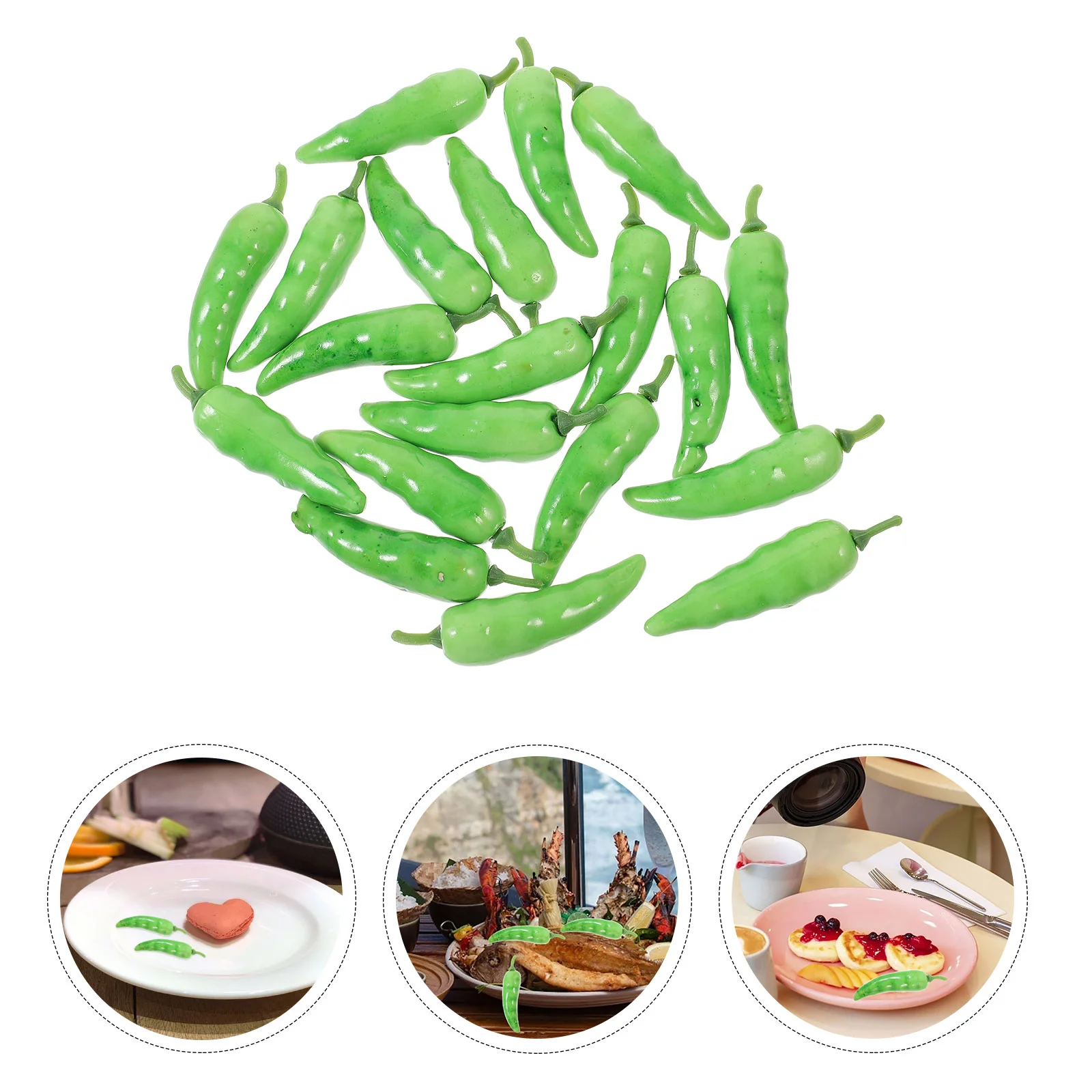 20 Pcs Simulation Bell Pepper Model Realistic Foams Hot Peppers Decorative Fake Mini Artificial Food Prop for Home Bakery