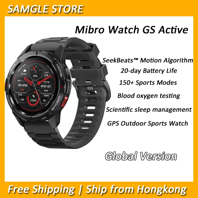 Mibro GS Active Smartwatch GPS Positioning 1000Nits AMOLED Screen 5ATM Waterproof 150 Sports Modes Smart Watch For Android iOS