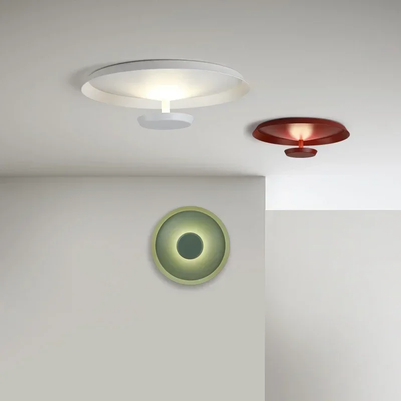 

Modern Macaron LED Ceiling Lights Nordic Hallway Aisle Ceiling Lamp For Living Room Bedroom Kitchen Designer Round Ceilingתאורה