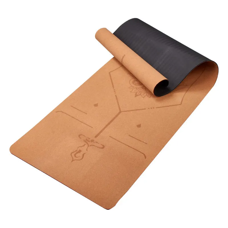 Cork yoga mat CorkTPEYoga Mat Body line Widen and Thicken Dancing Mat Factory Direct Supply