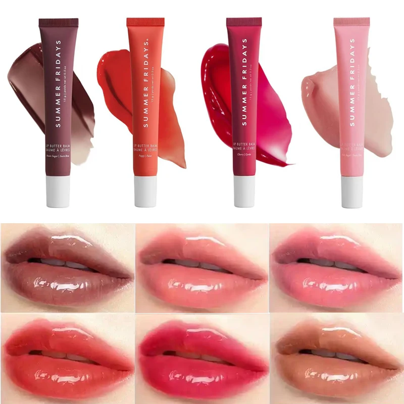 15g Lip Butter Balm Polypeptide Moisturizing กันน้ํา Nutritious Liquid Non-Stick Lip Care ฤดูร้อนวันศุกร์ Lip Glaze เครื่องสําอาง