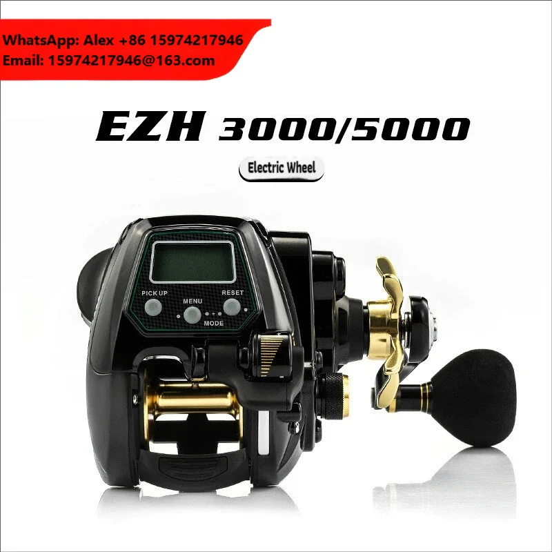 ECOODA EZH3000 Electric Fishing Reel Left Hand Upgrade Jigging Reel Deep Sea Boat Fishing 5.0:1 Gear Ratio Aluminum Alloy