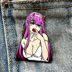 Anime DARLING in the FRANXX Zero Two Brooch Pins Enamel Metal Badges Lapel Pin Brooches Jackets Jewelry Accessories
