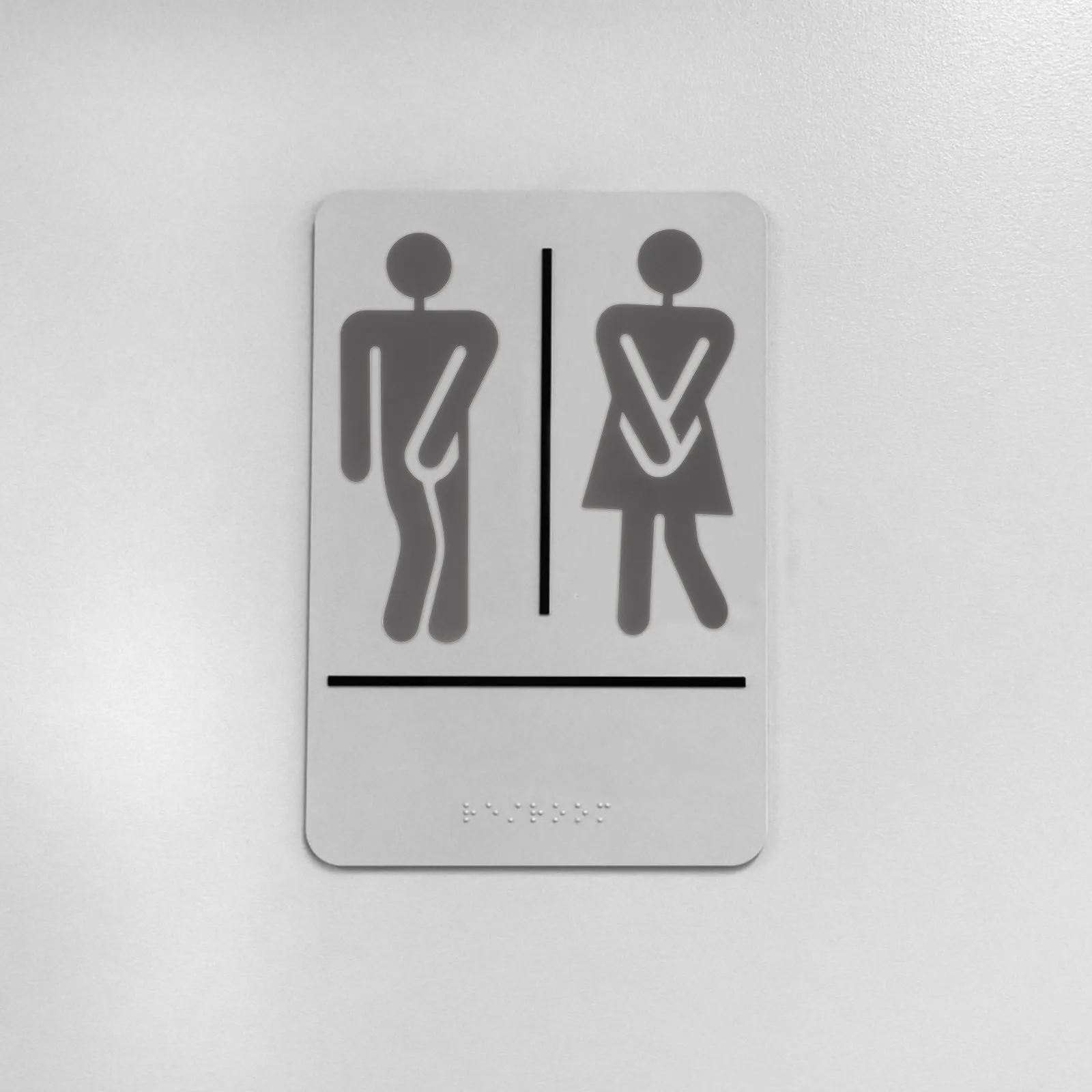 

1Pair High Quality Stainless Steel Toilet Identification Sign Restroom Sign Plate Modern Simple Design for Bathroom Lavatory