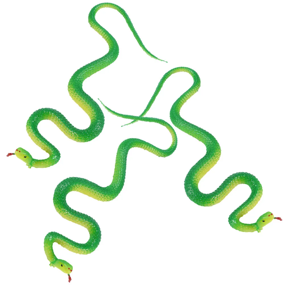 

3Pcs Simulation Snake Prop Realistic Rubber Prank Decorative Fake Snake Ornament Party Spoof Trick Garden Decoration