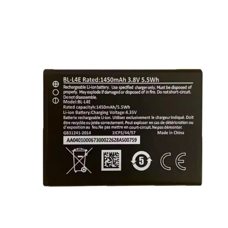 2, 5 o 10 piezas de batería de teléfono móvil 1450mAh BL-L4E compatible con Nokia NK 2660 Flp 4G/8210 4G 2