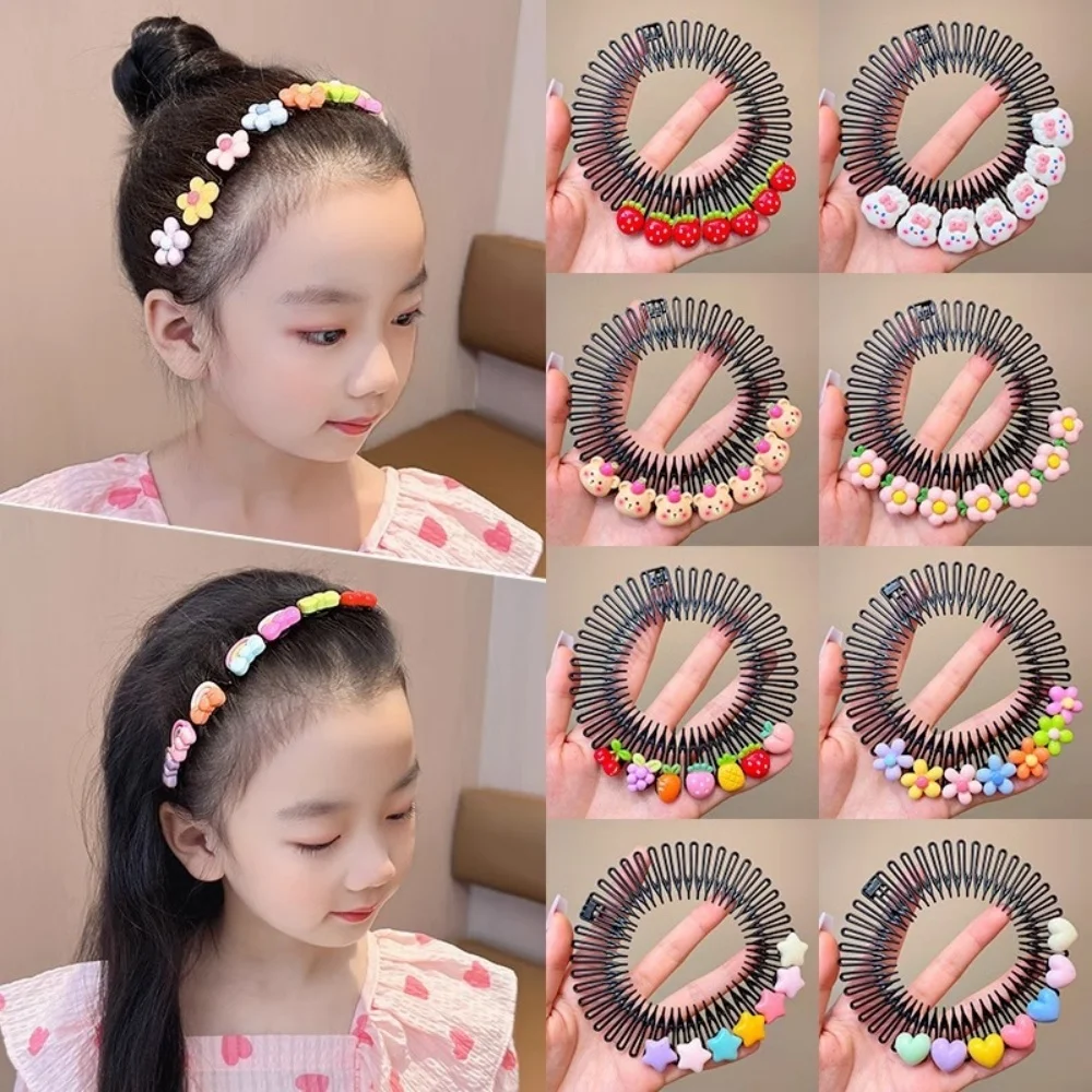 Lot de 3 accessoires pour cheveux pour enfants Y2K : peigne étoile coloré, serre-tête, pinces à cheveux, coiffe mignonne lapin cœur, pour filles princesse