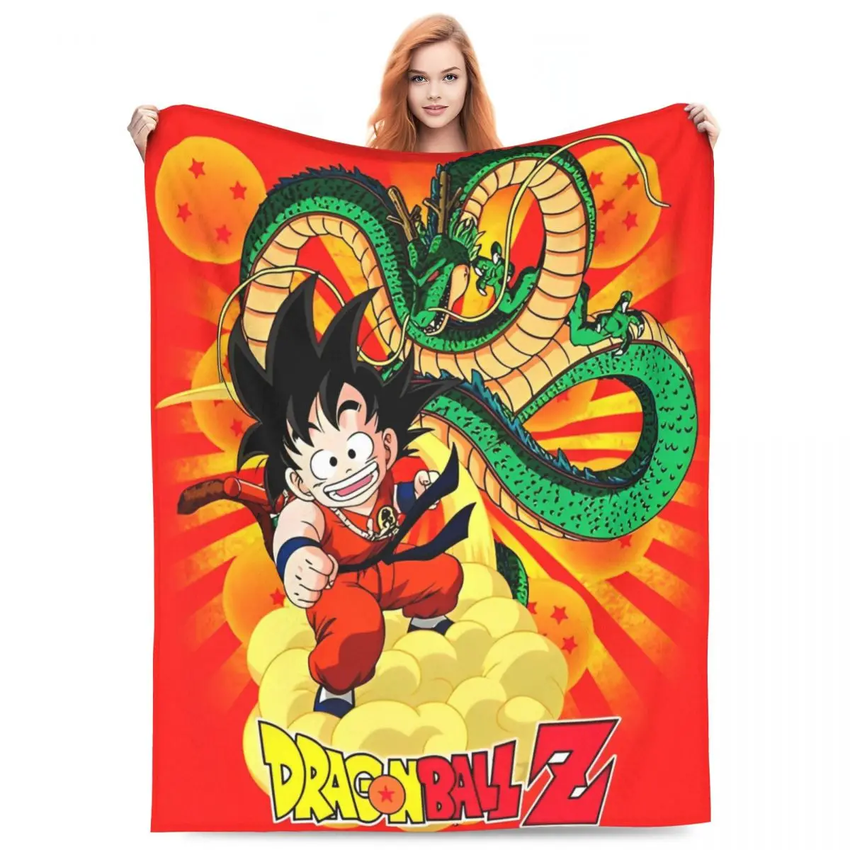 Warm Soft Blanket Camping D-Dragon Balls Throw Blanket Cartoon Flannel Bedspread For Couch Bed Novelty Sofa Bed Cover