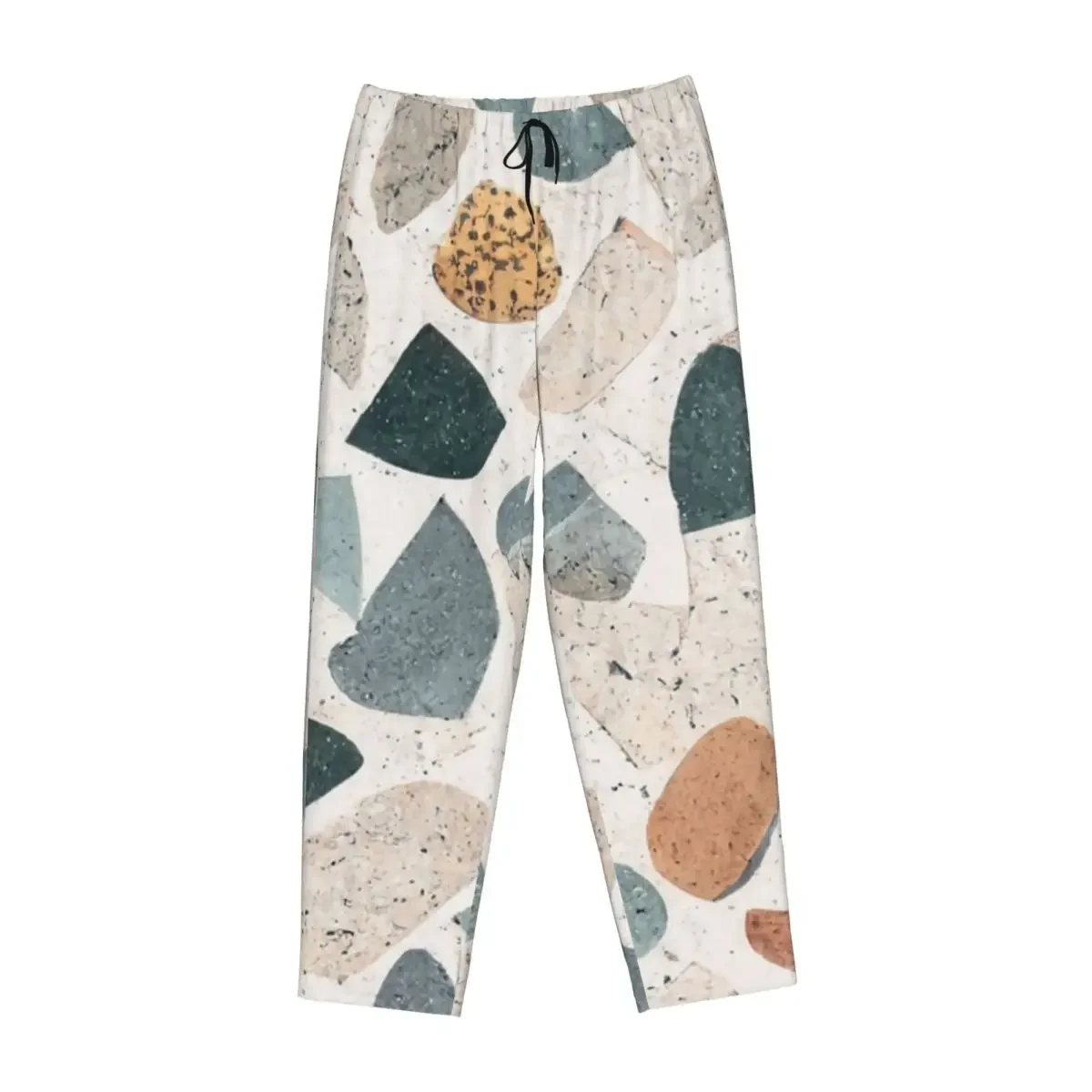 Custom Seamless Terrazzo Stone Pattern Women Pajama Pants Lounge Sleep Sleepwear Bottoms with Pockets