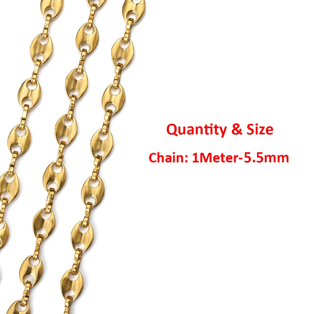 2 Meter 1 Meter Hochwertige Edelstahl-Drehketten für DIY-Halsketten, Armbänder, Kleidung und Schmuckherstellung Zubehör – Detail 22