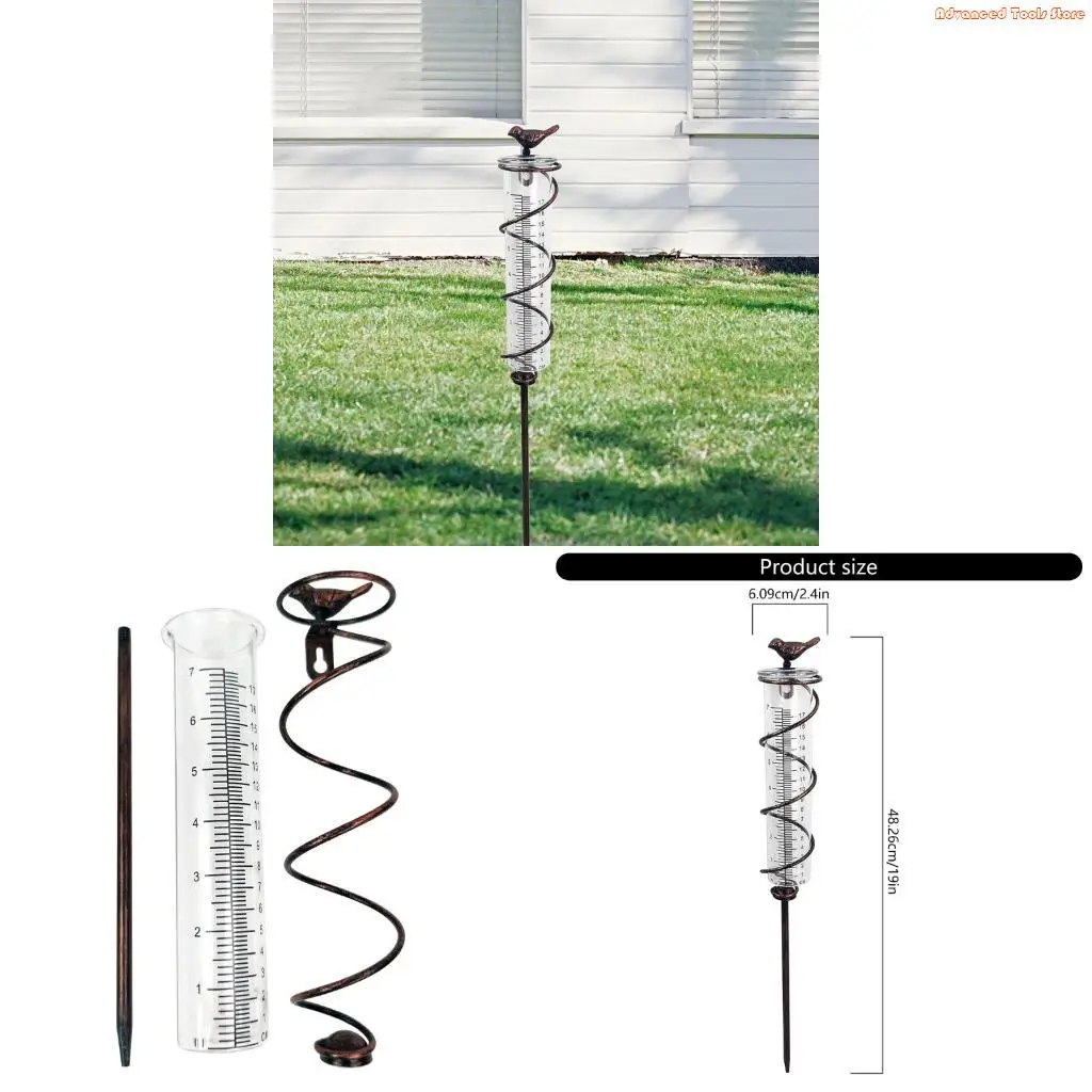 Easy To Read Rainfall Collector with H Shaped Base Adjustable Height W91B