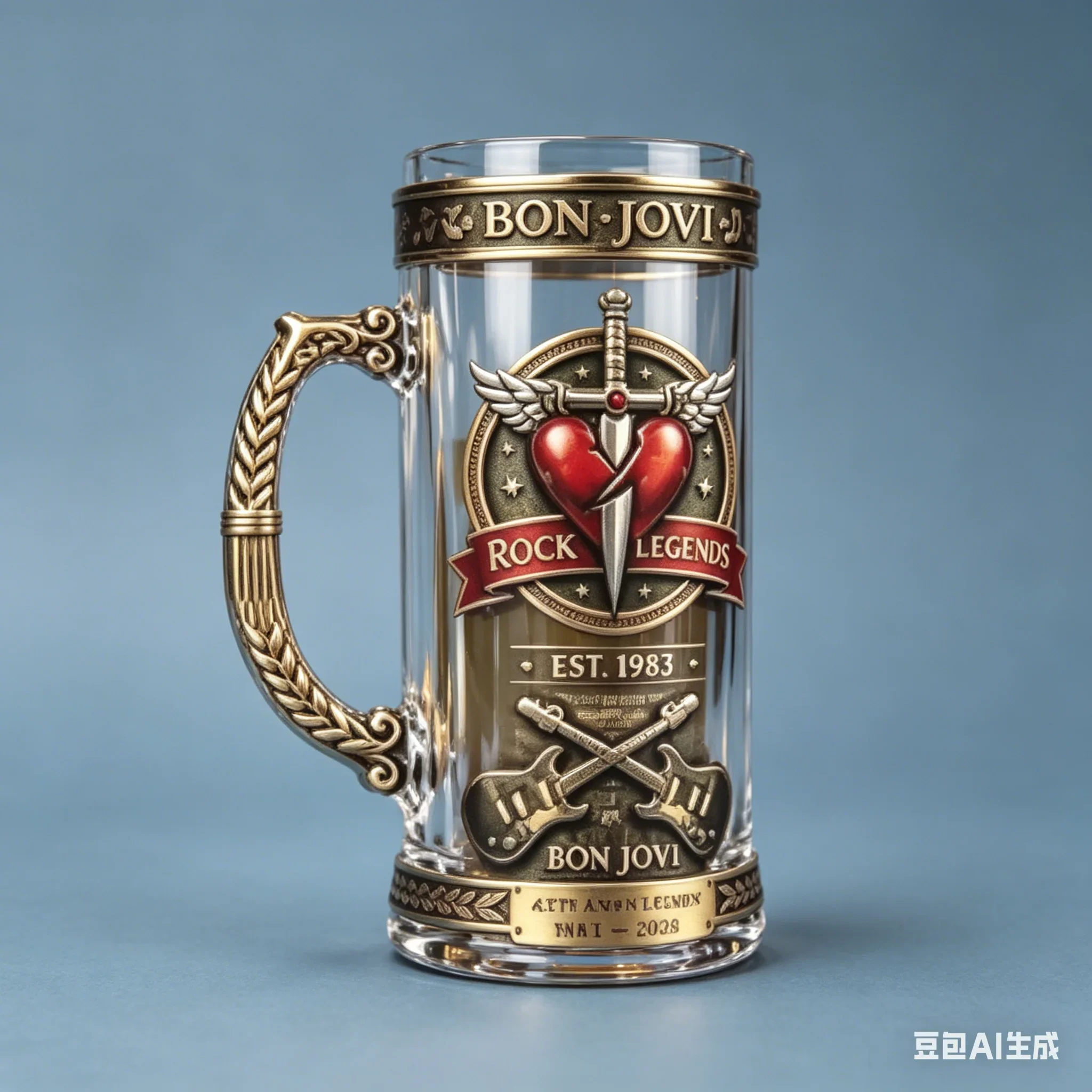 Bon Jovi 1983-2026 Rock Legends Heavy Metal Band Collectible Glass Mug Vintage Music Theme Beer Tankard Drinkware