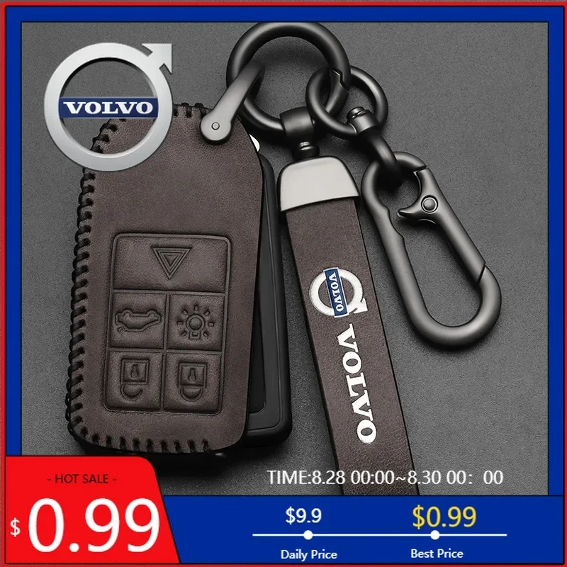 

Universal Bracket High Quality Leather Car Key Case Cover Shell Holder Protector For Volvo S40 S60 S80 S90 XC60 XC70 XC90 V40 V6