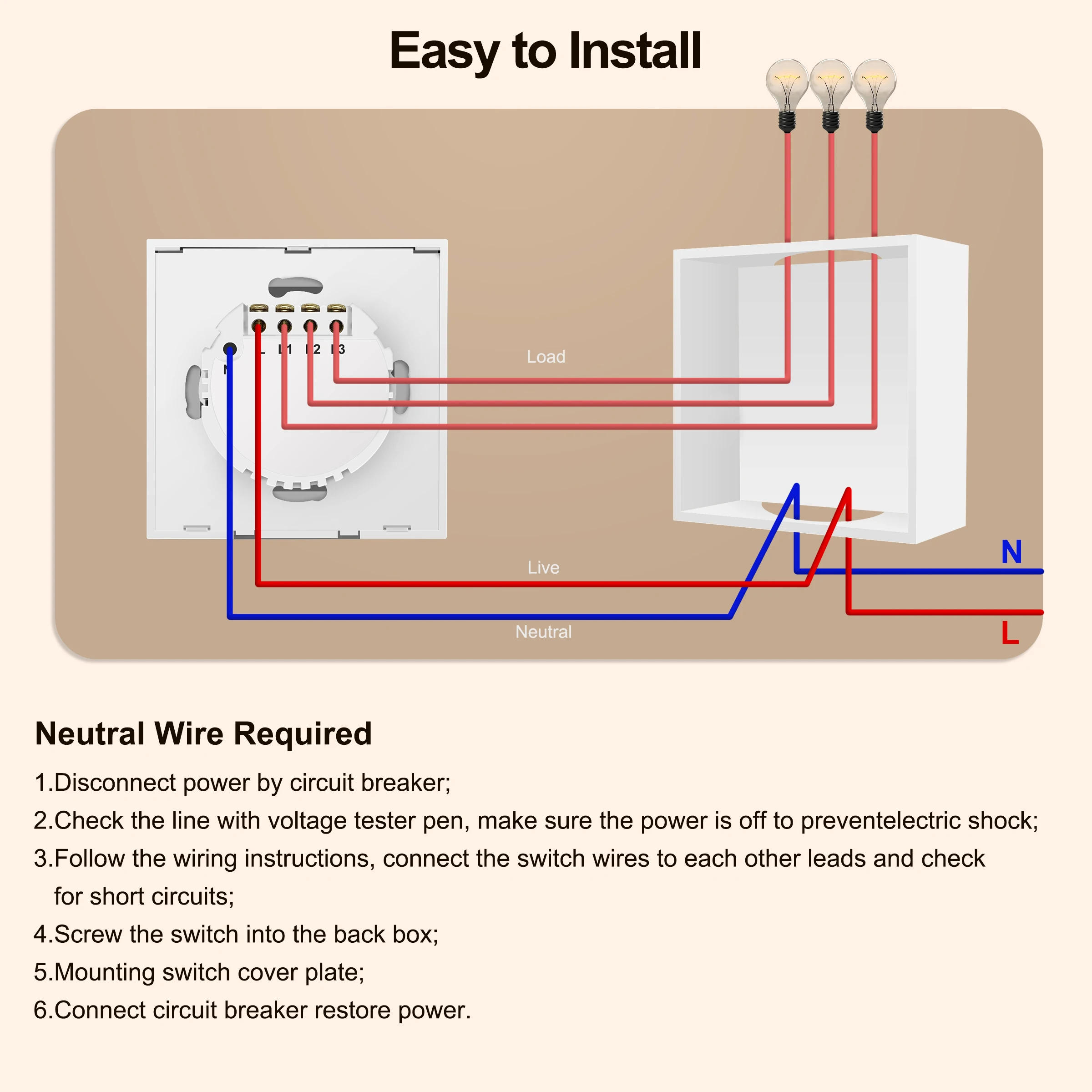 Wifi Smart Light Switch pannello Touch Screen in vetro da parete Wireless telecomando vocale parallelo a 2 vie di Alexa Echo Dot Google Home