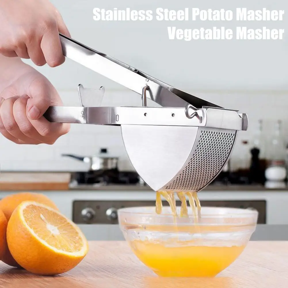 

Stainless Steel Potato Ricer Heavy-Duty Masher for Food Vegetables Dishwasher Safe Essential Kitchen Tool for Smooth Puree & Mas