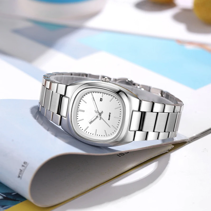 MAYZHISU นาฬิกาผู้หญิงปฏิทินหรูหรา Retro ผู้หญิงนาฬิกาข้อมือควอตซ์สแตนเลสธุรกิจหญิงนาฬิกาสุภาพสตรีนาฬิกา