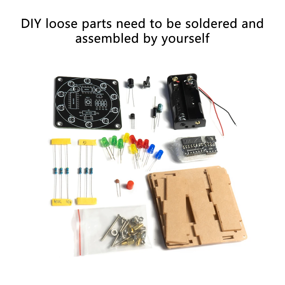 DIY Manufacturing Kit for Electronic Lucky Turntable Loose Parts Shake and Shake LED Flowing Light Lottery Electronic Assembly