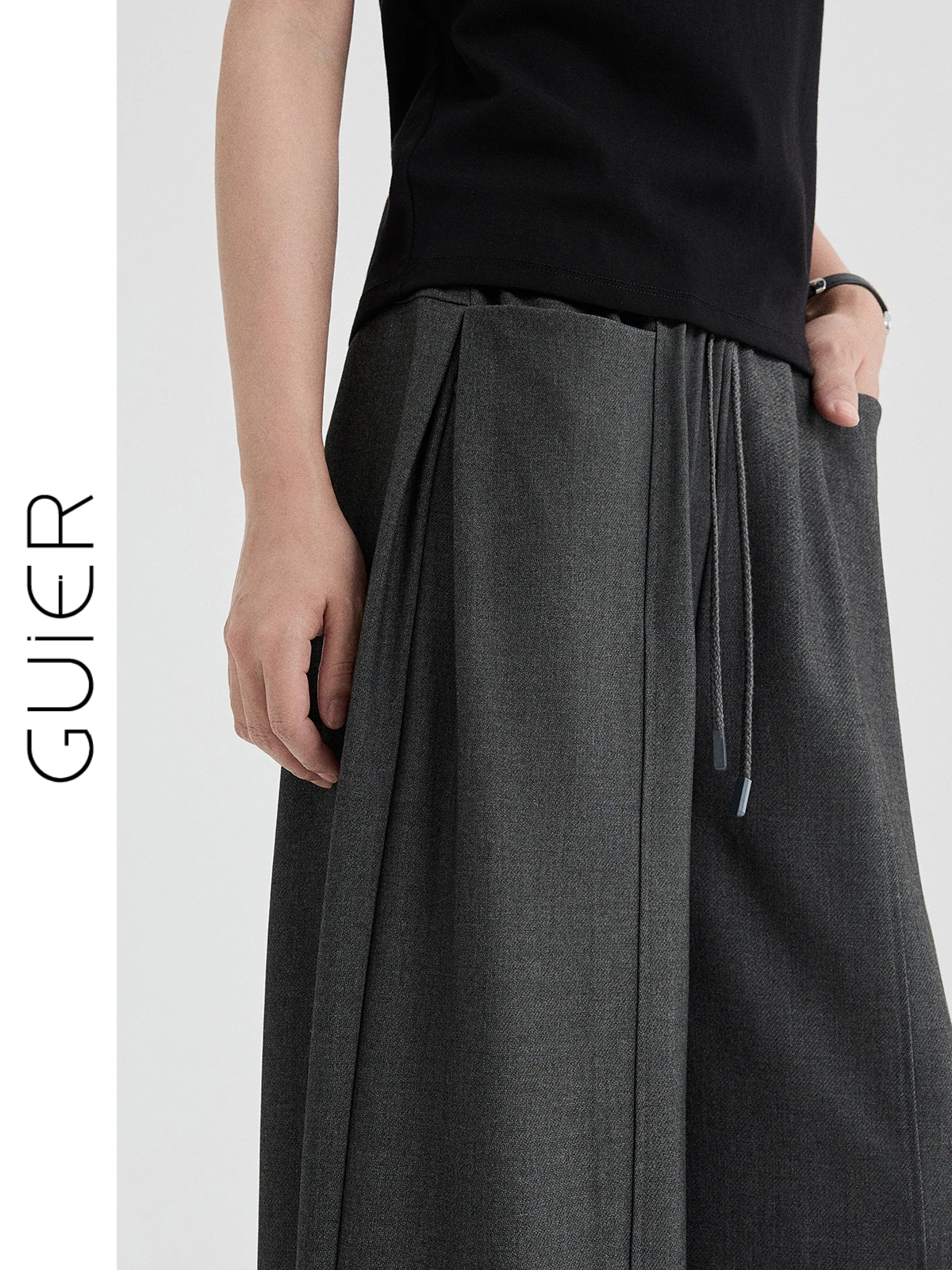 

Женские летние брюки с высокой талией и широкими штанинами, новинка, свободный крой, стройнящие, струящиеся, длинные, с дизайнерскими вставками, комфортные