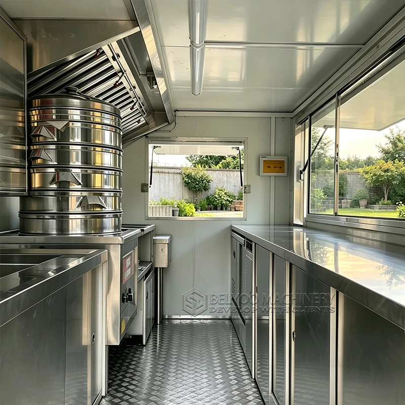 Fully Equipped Mobile Food Truck Trailer Custom Commercial Kitchen Concession Catering BBQ Pizza Coffee Ice Cream Trailer view 6