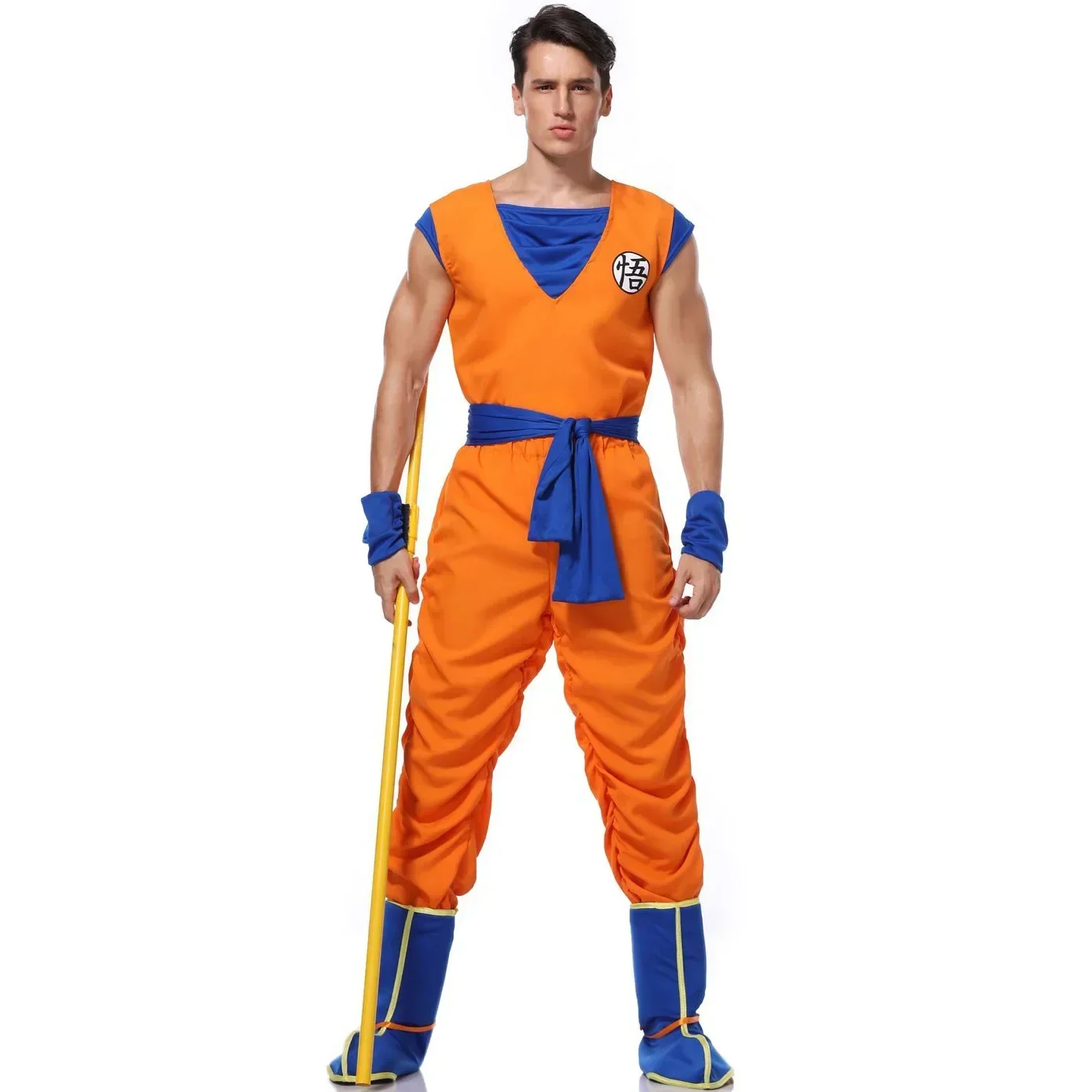 2024  Japanese Anime Adult Orange Suits Son Goku Cosplay Costume Anime Superheroes Jumpsuit Role Play Dress Up