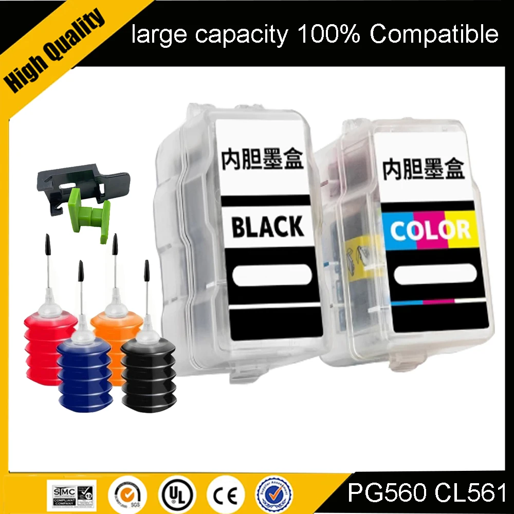 

Совместимые чернила PG-560 CL-561 для картриджей Canon PIXMA TS5350 TS5351 TS5352 - Замена картриджей PG560 CL561