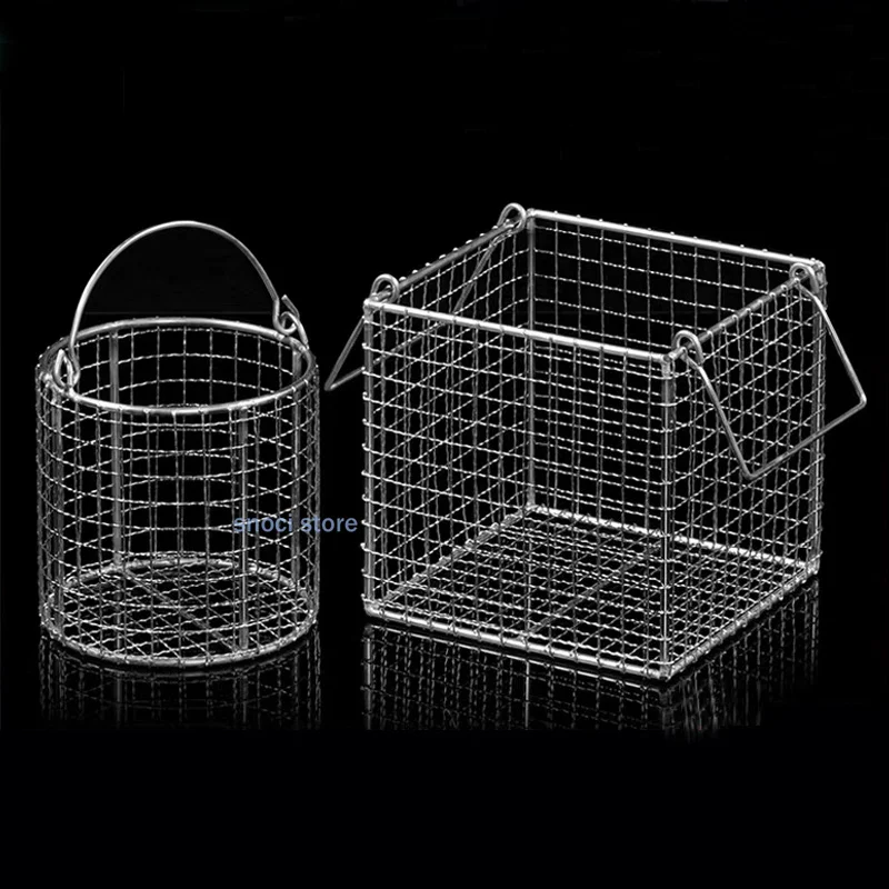laboratory Disinfection Basket 304 Stainless Steel basket Laboratory drain basket scientific experiment Steel wire basket ，1Piec