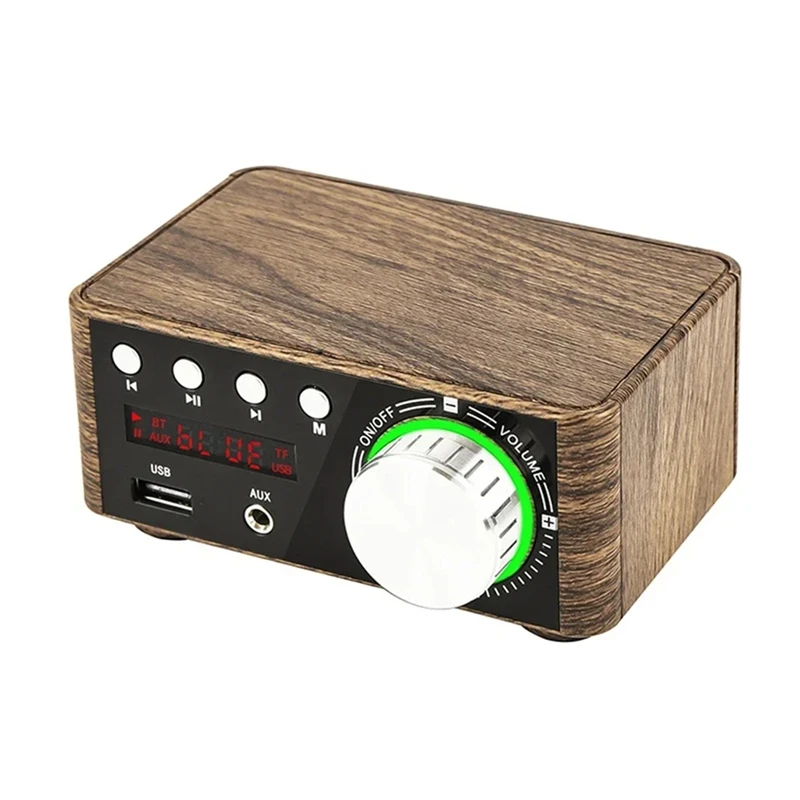 

New 50W + 50W 100W Bluetooth 5.0 Amplifier Digital Audio Power Amp Class D USB AUX TF Home Theater HiFi Stereo Wood