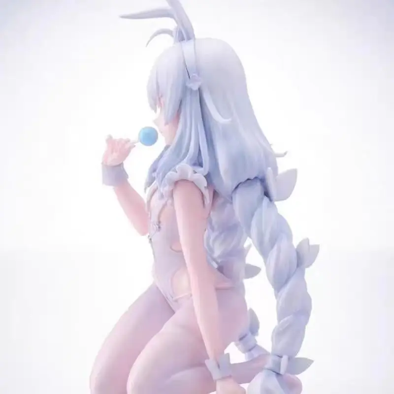 15CM Game Anime Azur Lane MNF Le Malin white rabbit Q version kawaii Kneeling posture Figure PVC Model Toys Doll Ornaments Gifts