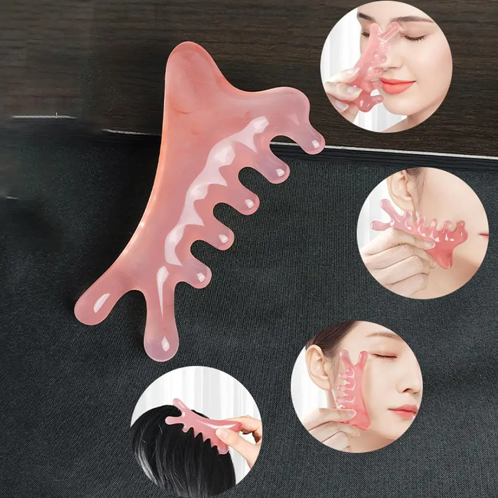 Resin Dolphin Massage Comb Portable Head Massager Head Meridian Scraping Scalp Massage Brush Fatigue Relief for Home & Travel