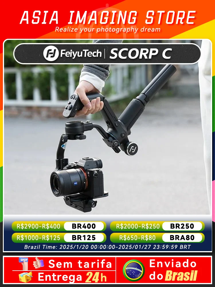 FeiyuTech SCORP C Mirrorless 3-Axis Handheld Gimbal Camera Stabilizer for Sony ZVE10 A7IV A6400 Canon Nikon feiyu Tech