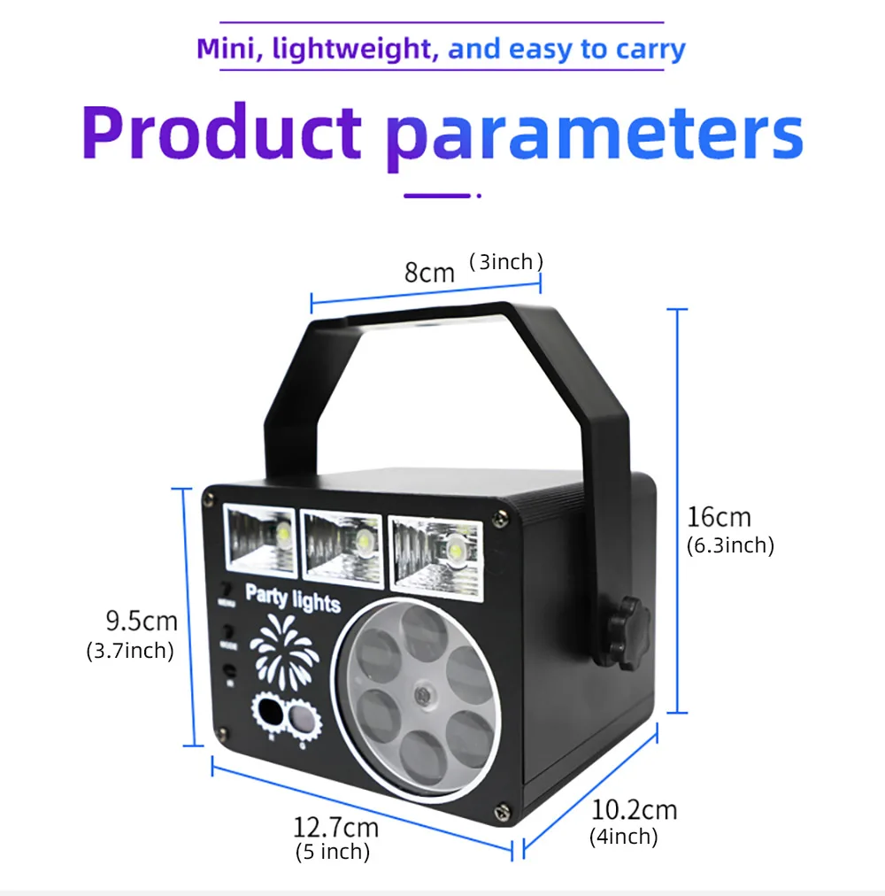 جهاز عرض LED للحفلات، أجهزة عرض نجوم للإضاءة الليلية لمصابيح حفلات إيقاع الموسيقى للأطفال في غرفة النوم #2