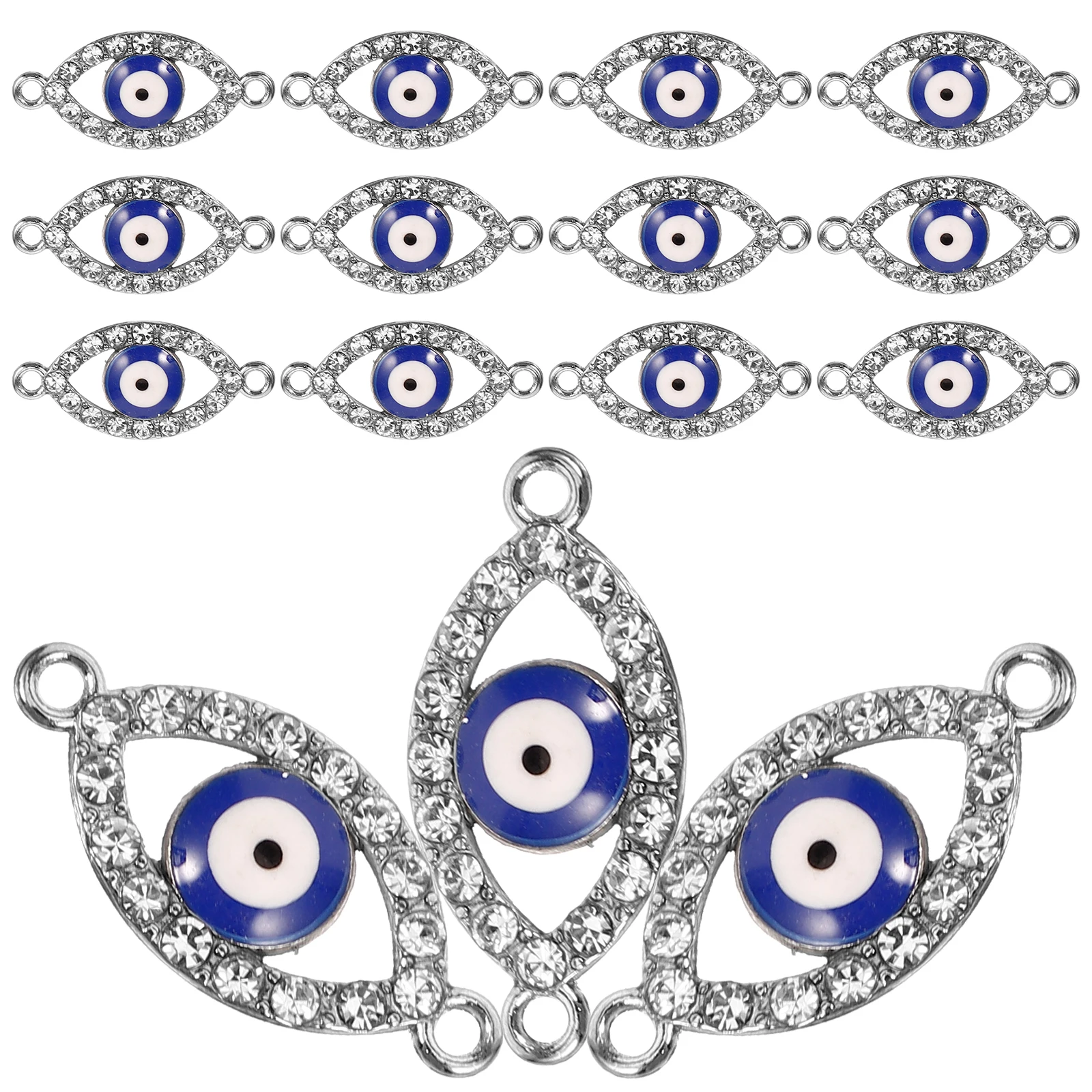 

20 Pcs 's Eye Pendant Necklace Key Charm Diy Charms Connector Zinc Alloy Bracelet Making