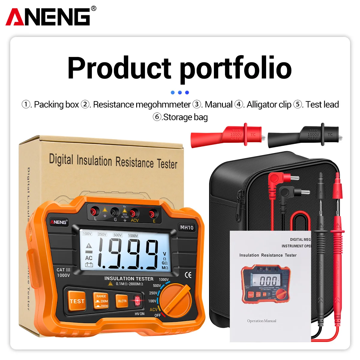 aneng-mh10-high-precision-insulation-resistance-meter-digital-megohmmeter-automatic-discharge-low-power-prompt-electrical-tool