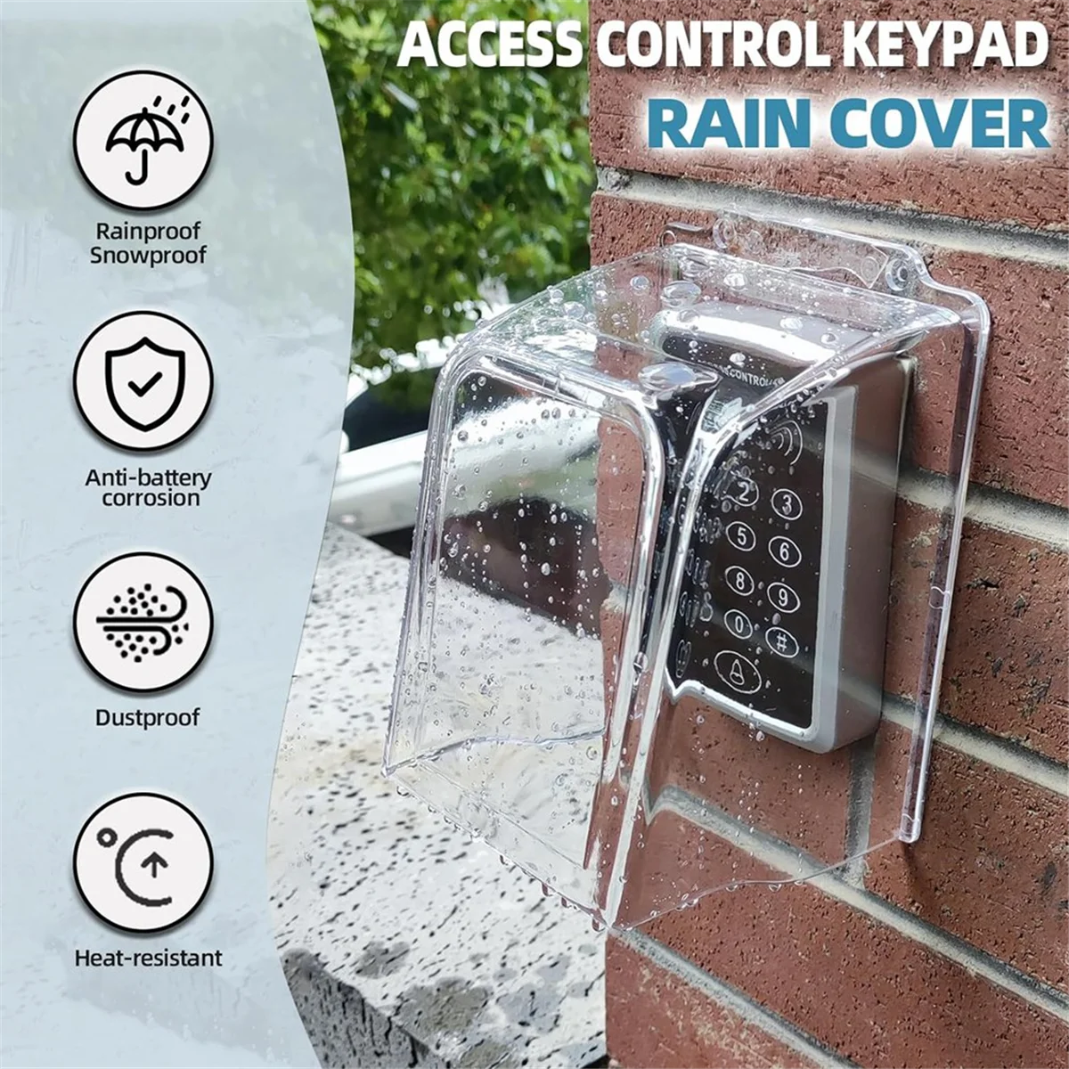 Doorbell Rain Cover, Transparent Plastic Doorbell Water Shield Waterproof Protector Doorbell Access Control Attachment