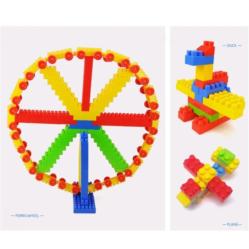 130 pçs grandes partículas de bloco de construção brinquedos montados brinquedos educativos da primeira infância forma mais montada