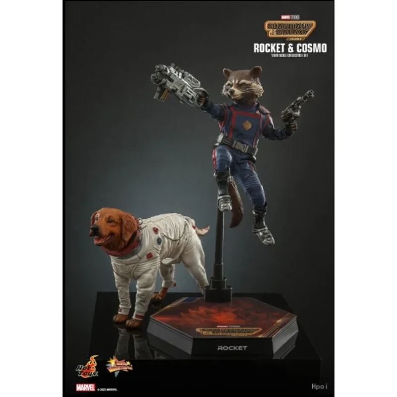 In Stock Original HOTTOYS MMS708 ROCKET RACCOON with Space Dog Cosmo 1/6 Movie Character Model Art Collection Toy Gift